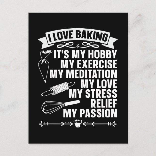 Baker I Love Baking Bakery Chef Cupcake Bake Holiday Postcard (Front)