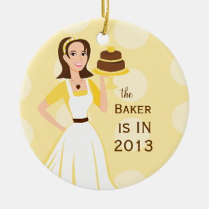Baker in/out sign ceramic tree decoration