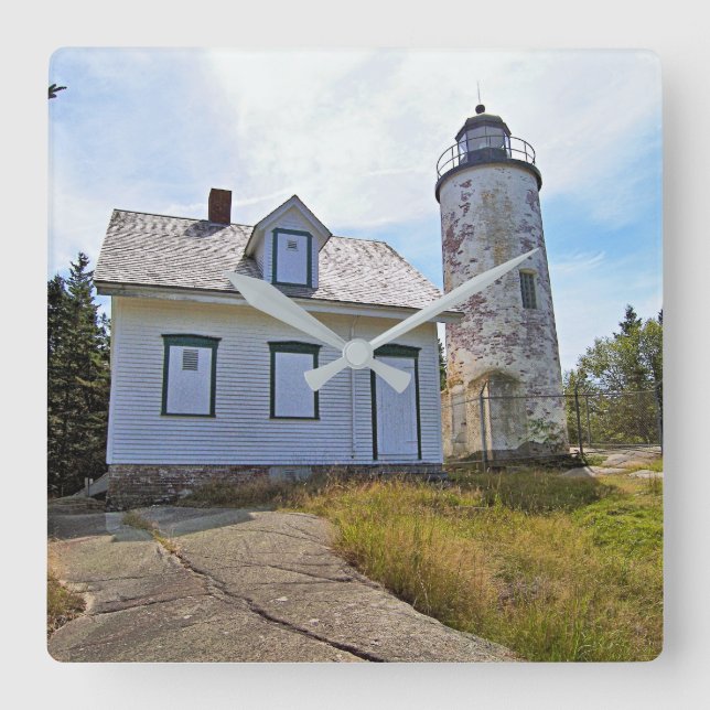 Baker Island Lighthouse, Maine Square Wall Clock (Front)