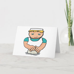 Baker Kneading Dough for Baking Bread Card