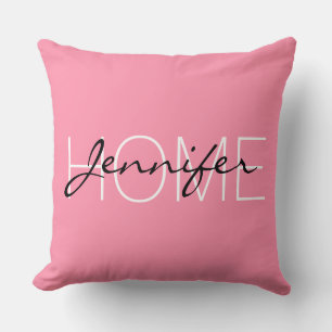 Baker-Miller pink colour home monogram Cushion