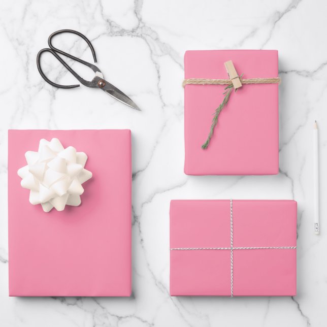 Baker-Miller Pink Solid Color Wrapping Paper Sheet (Front)