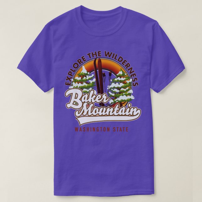 Baker Mountain Washington state ski T-Shirt (Design Front)