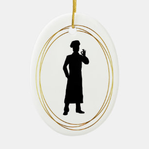 Baker or Chef Silhouette Christmas Ornament