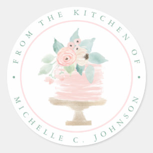 Baker Pastel Watercolor Floral Cake Sticker Labels