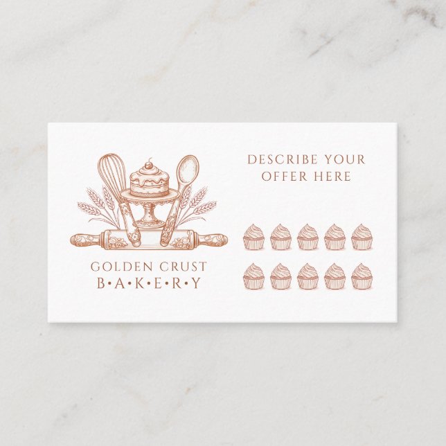 Baker Pastry Chef Baking Tools Loyalty Card (Front)