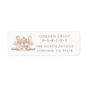 Baker Pastry Chef Baking Tools Return Address Labe