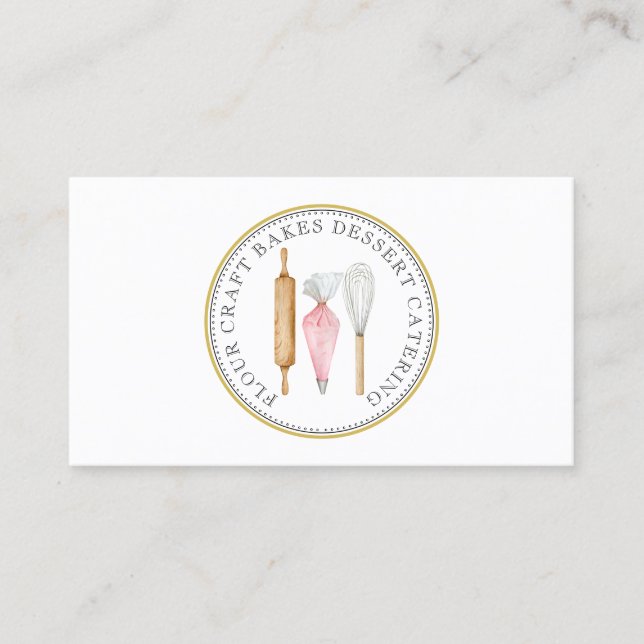Baker Pastry Chef Dessert Caterer Baker's Tools  Business Card (Front)