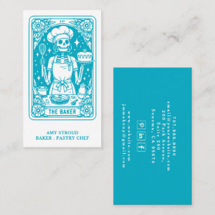 Baker Pastry Chef Dessert Caterer Turquoise Blue Business Card