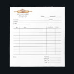 Baker Pastry Chef Watercolor Baking Invoice Pad<br><div class="desc">Floral rolling pin baker's invoice pad in watercolor and script type. "Made with love" saying.</div>