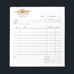 Baker Pastry Chef Watercolor Baking Invoice Pad<br><div class="desc">Floral rolling pin baker's invoice pad in watercolor and script type. "Made with love" saying.</div>