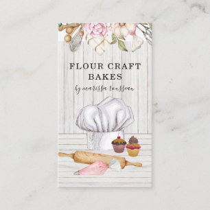 Baker Pastry Chef Watercolor Baking Tools  Business Card