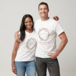 Baker Pastry Chef Watercolor Baking Utensil Floral T-Shirt<br><div class="desc">An elegant whimsical watercolor bakery pastry chef T Shirt with a pink and green coloured type and a cute baking utensils with floral round logo in the round. Personalise your name in a modern script signature type. The typography is in pastel hues and adds a whimsical touch of elegance and...</div>