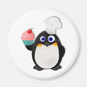 Baker Penguin with Cupcake II Magnet