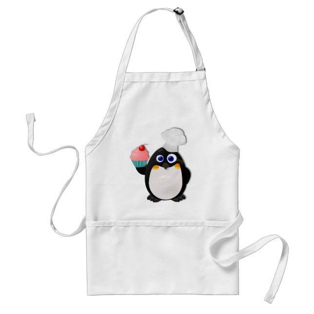 Baker Penguin with Cupcake II Standard Apron (Front)