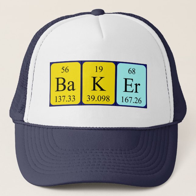 Baker periodic table name hat (Front)