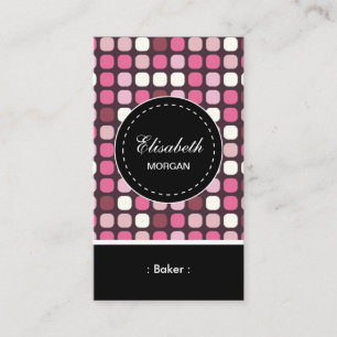 Baker- Pink Polka Pattern Business Card