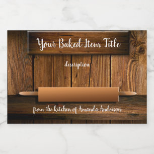 Baker Rolling Pin Rustic Product Label 3"x2"