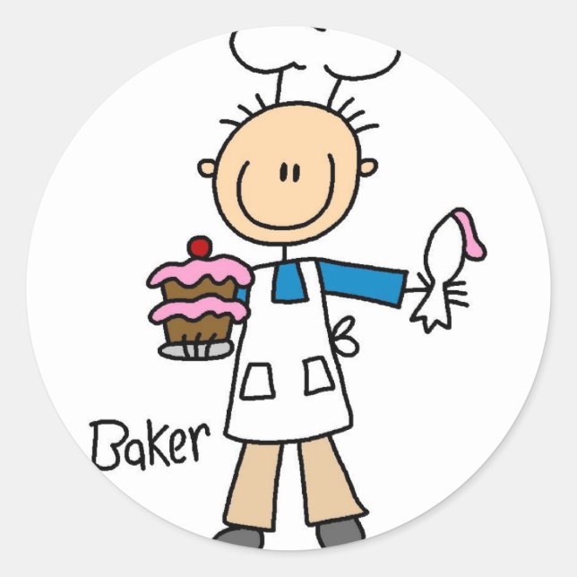 Baker Stick Figure Sticker (Front)