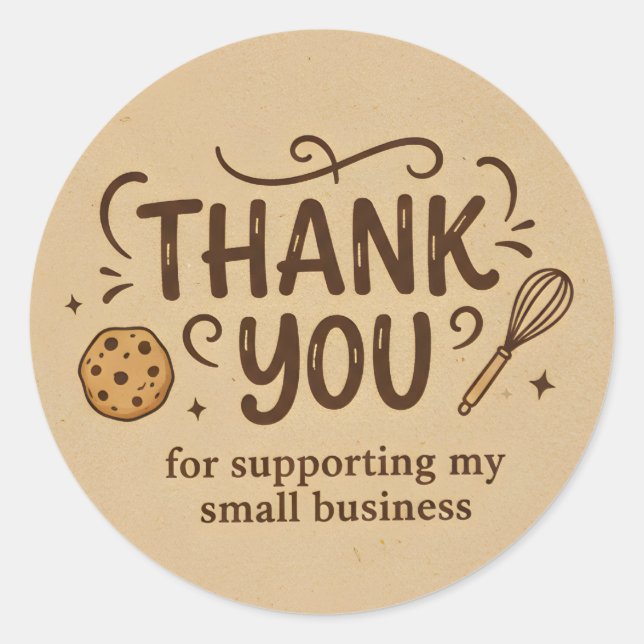 Baker Thank You Sticker  Custom Baking Icon Design (Front)