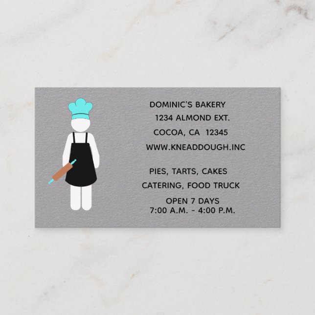 Baker with a Rolling Pin Business Card (Front)