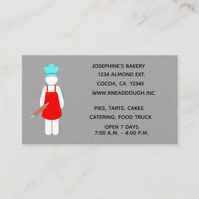 Baker with a Rolling Pin Business Card (Front)