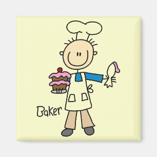 Baker With Cake Magnet