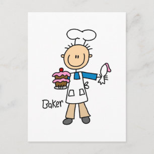 Baker With Cake Postcard