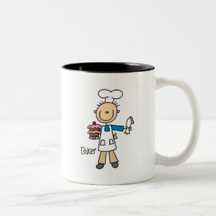 Baker With Cake Two-Tone Coffee Mug