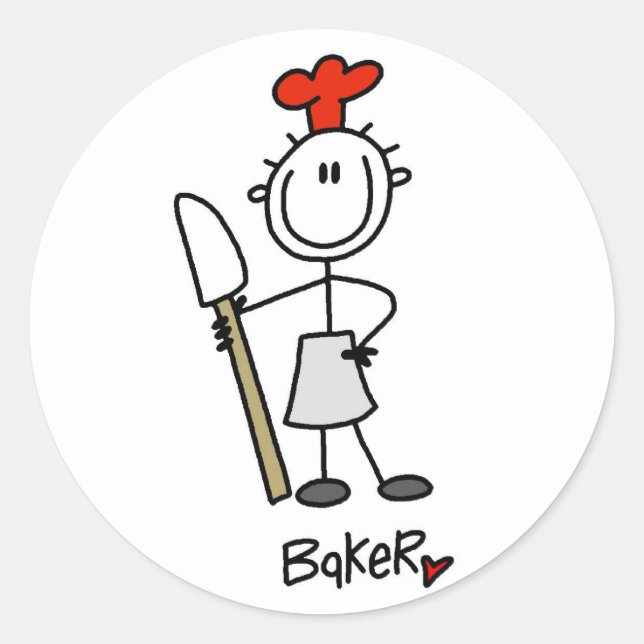 Baker with Scraper Tshirts and Gifts Classic Round Sticker (Front)