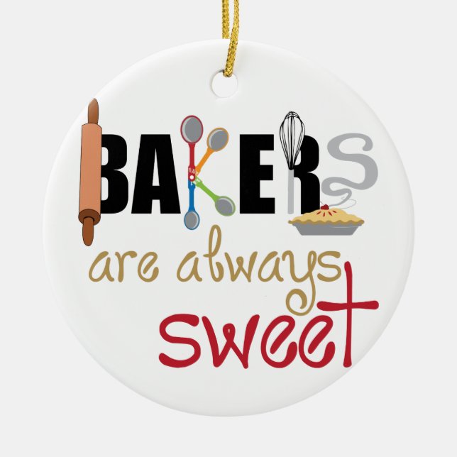 Bakers are Always Sweet Ceramic Tree Decoration (Front)