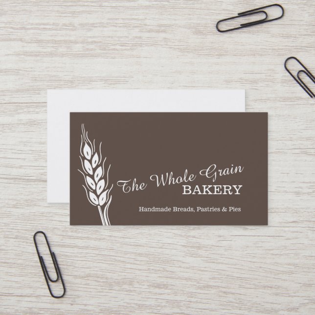 Bakers bakery wheat grain brown business cards (Front/Back In Situ)