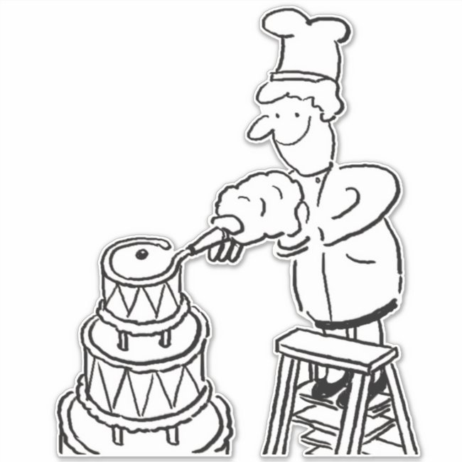 Bakers, Cake Making & Baking. Funny Cartoon