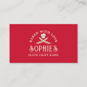 Baker's Chef's Hat Red Business Card