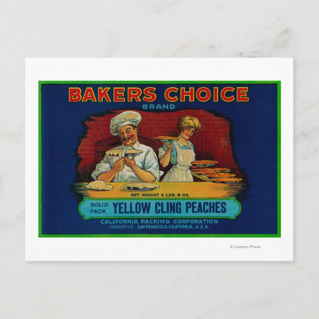 Bakers Choice Peach Label Postcard (Front)