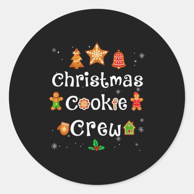 Bakers Christmas Cookie Crew Family Baking Team Ho Classic Round Sticker (Front)