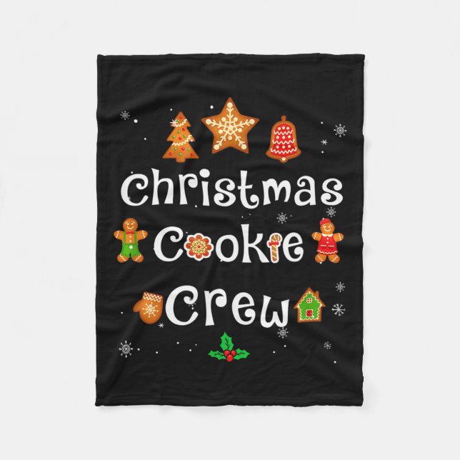Bakers Christmas Cookie Crew Family Baking Team Ho Fleece Blanket (Front)
