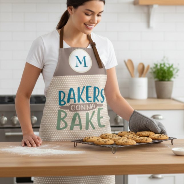 Bakers Gonna Bake Monogram Gift Apron (Creator Uploaded)