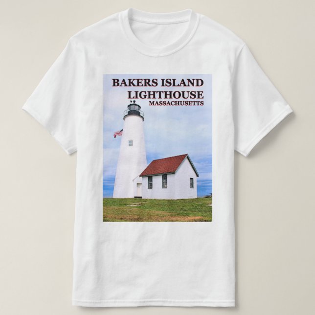 Bakers Island Lighthouse, Massachusetts T-Shirt (Design Front)