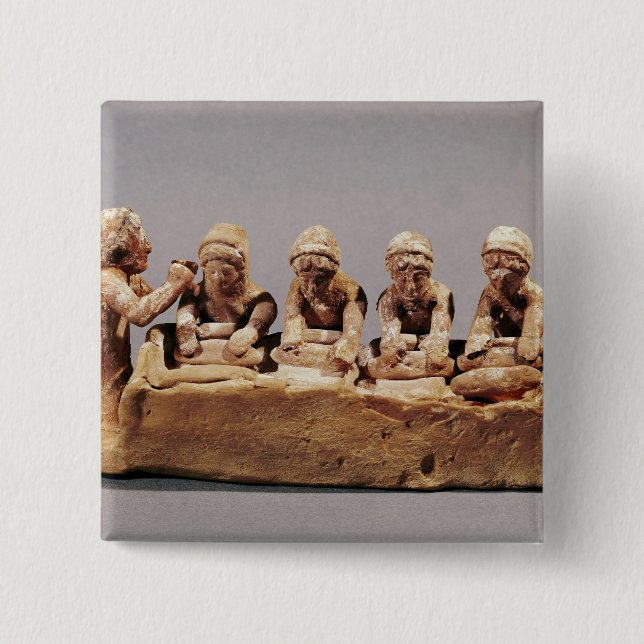 Bakers kneading dough at Thebes 15 Cm Square Badge (Front)