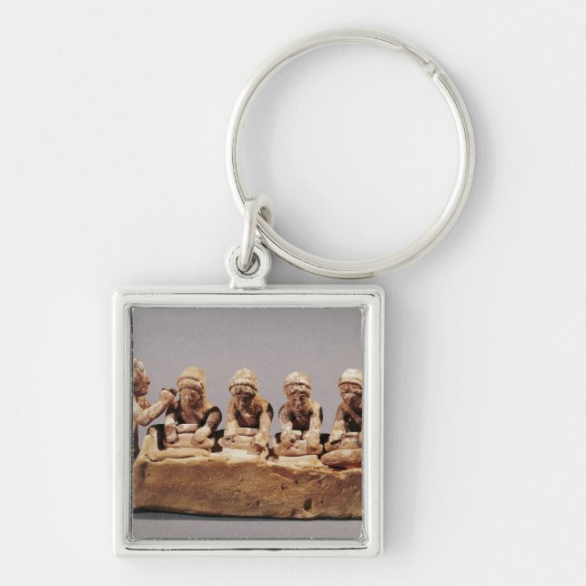 Bakers kneading dough at Thebes Key Ring (Front)