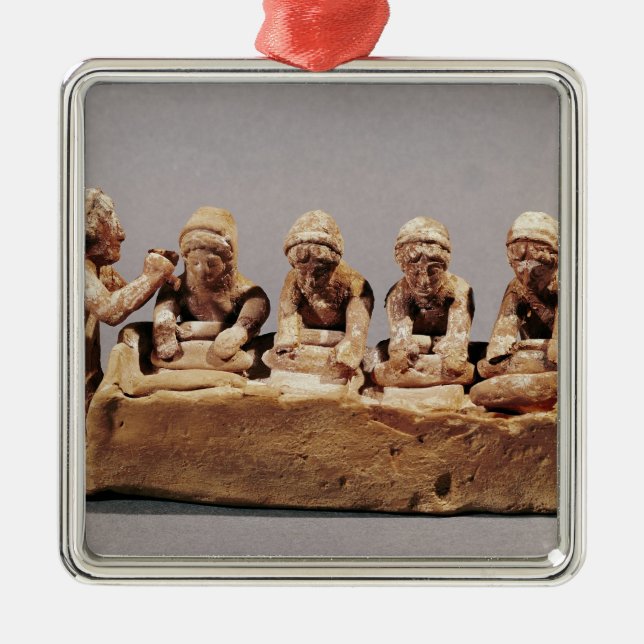 Bakers kneading dough at Thebes Metal Tree Decoration (Front)