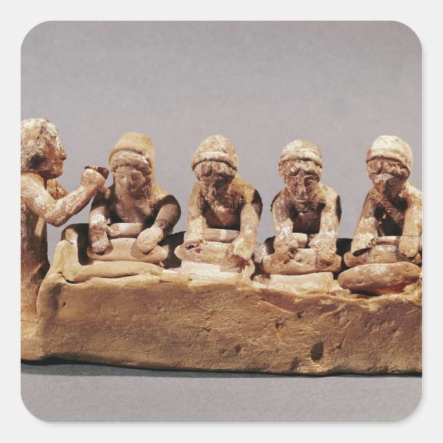 Bakers kneading dough at Thebes Square Sticker (Front)