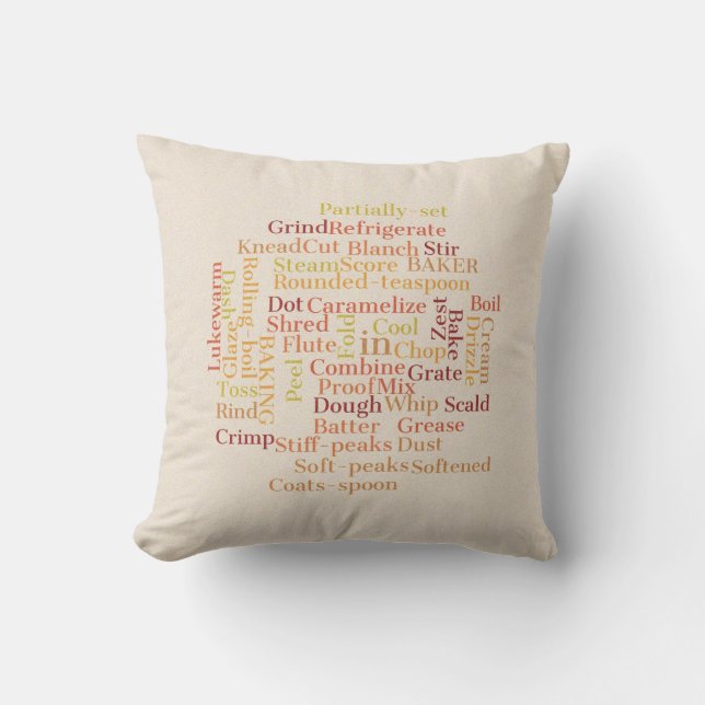 Bakers pillow - baking terms word cloud cream cols (Front)