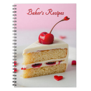 Baker's Recipes Cherry Ontop Notebook