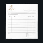 Bakers Tools Dessert Cater Invoice Pad<br><div class="desc">A baker pastry chef's invoice featuring baker's tools with bakery name. A whimsical invoice for a dessert caterer.</div>