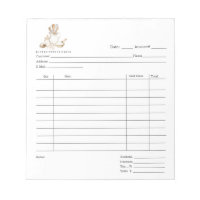 Bakers Tools Dessert Cater Invoice Pad