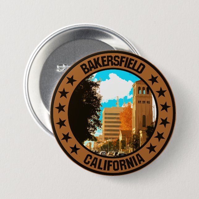 Bakersfield                                        7.5 cm round badge (Front & Back)