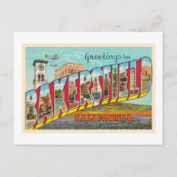Bakersfield California CA Large Letter Postcard