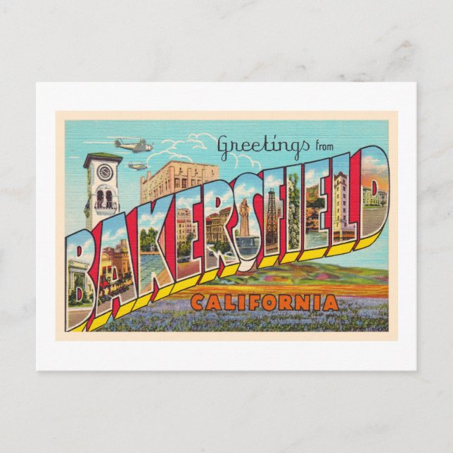 Bakersfield California CA Large Letter Postcard (Front)